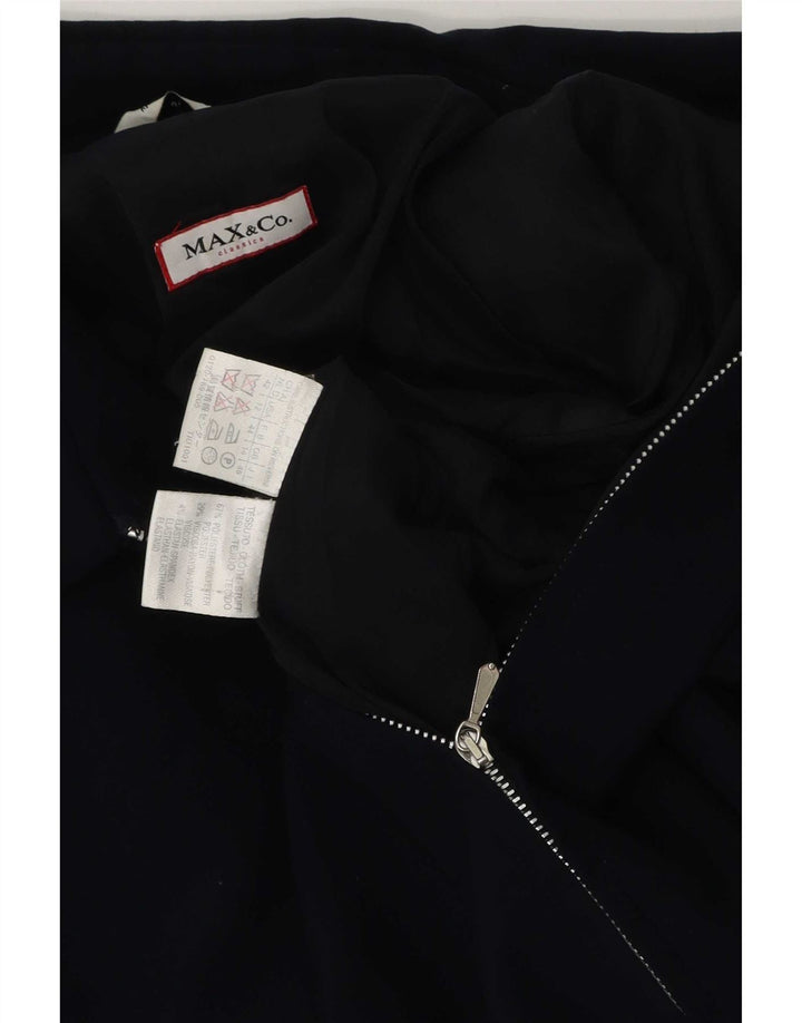 Max & Co. Damen-Blazerjacke mit 3/4-Ärmeln und durchgehendem Reißverschluss, Gr. 14, Marineblau
