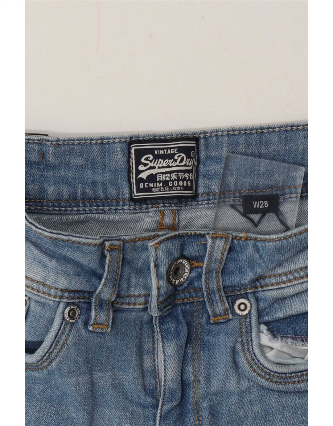Superdry Distressed Denim Shorts W28 Mittelblau für Damen