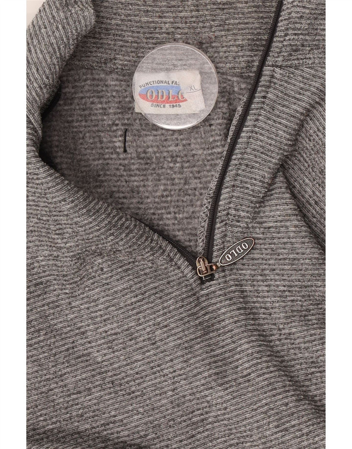 Odlo Herren-Sweatshirt mit Reißverschluss, XL, grau, Nadelstreifen