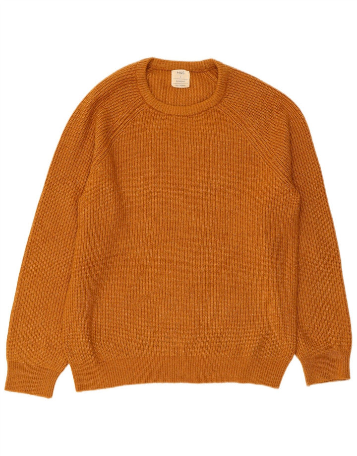 Marks & Spencer Herren-Pullover mit Rundhalsausschnitt, groß, braun, Polyamid