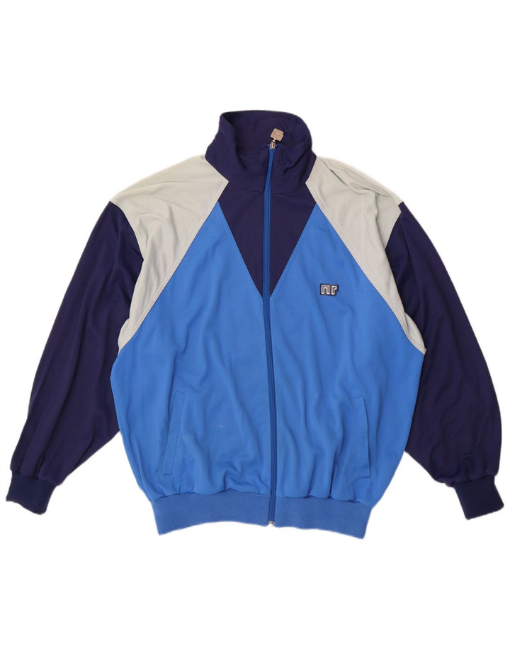 Ennerre Damen-Trainingsanzug-Top-Jacke, UK 20 2XL, blaues Colourblock-Polyamid