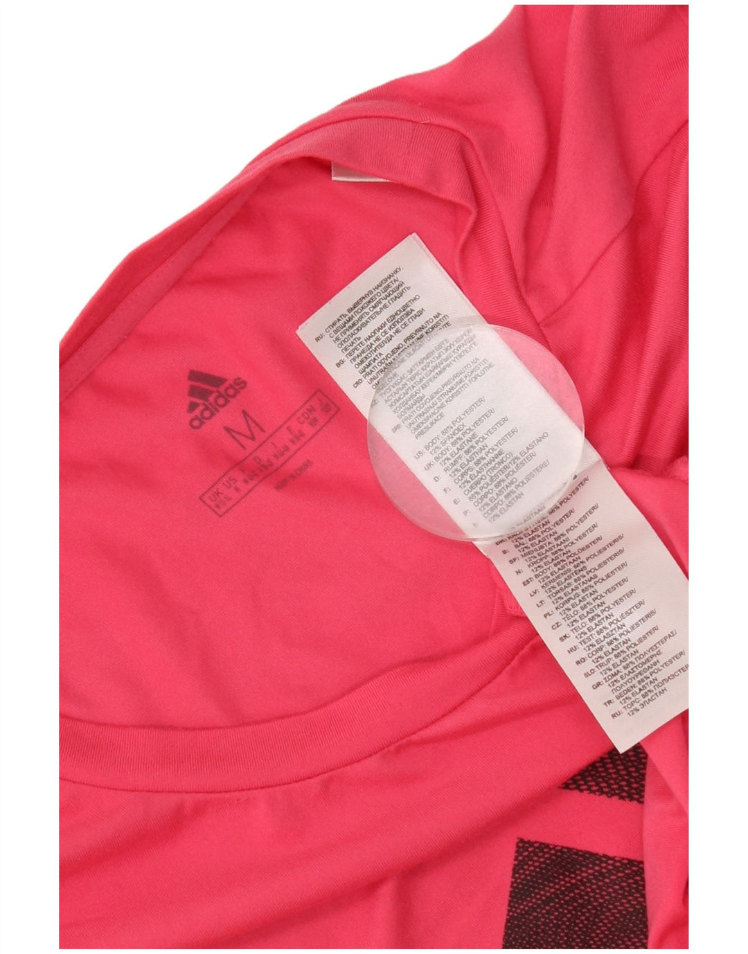 Adidas Damen Grafik T-Shirt Top UK 12/14 Mittelrosa Polyester