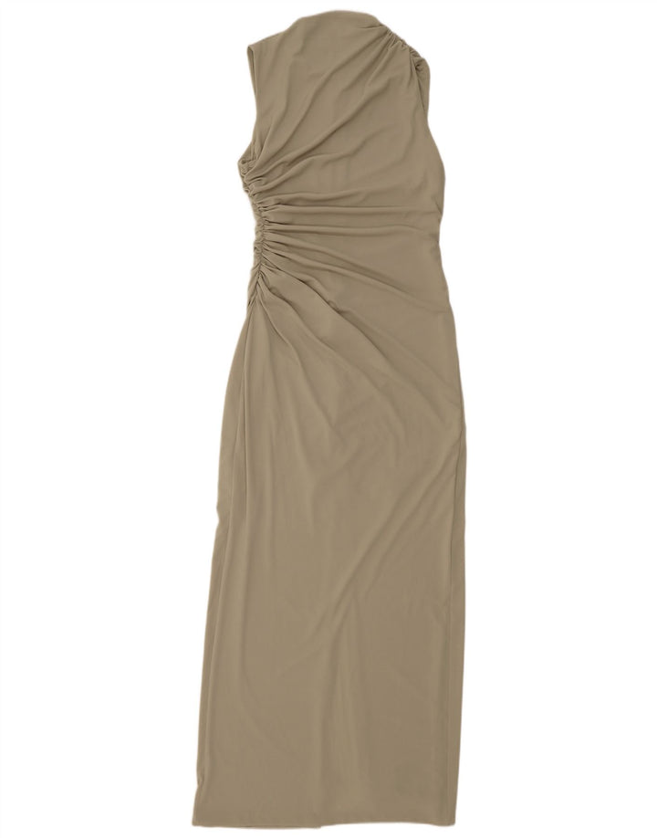 ZARA Womens Sleeveless Maxi Dress UK 10 Small Grey Polyester
