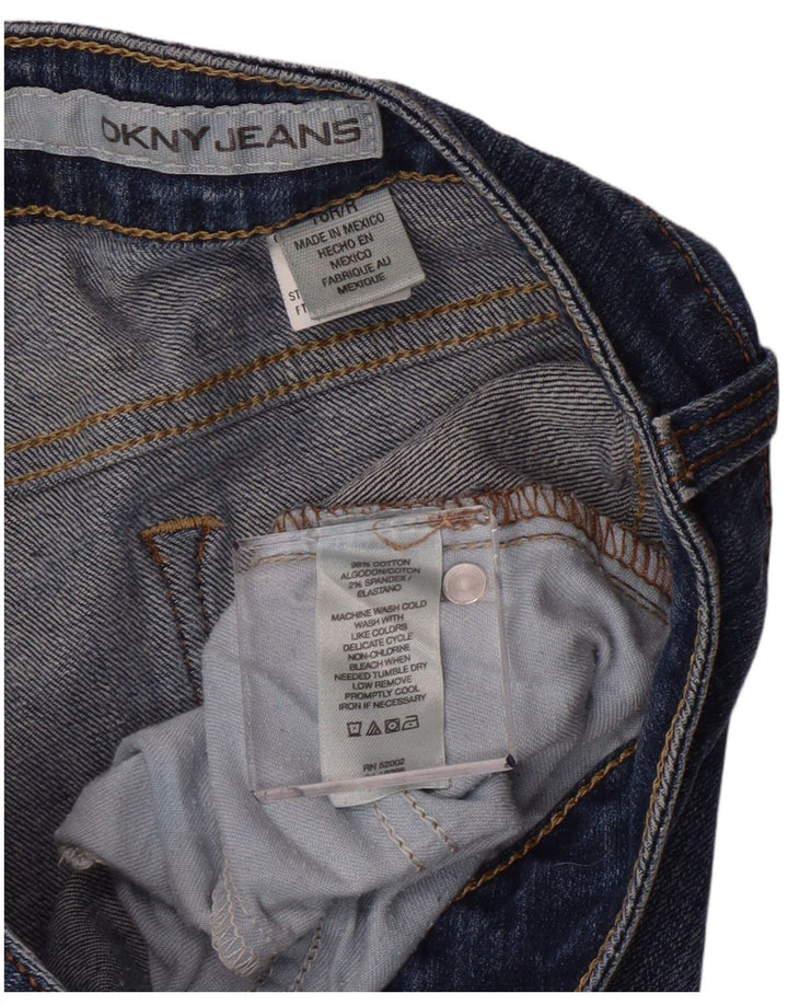 Dkny Damen Bootcut Jeans US 16 2XL W35 L32 Blaue Baumwolle