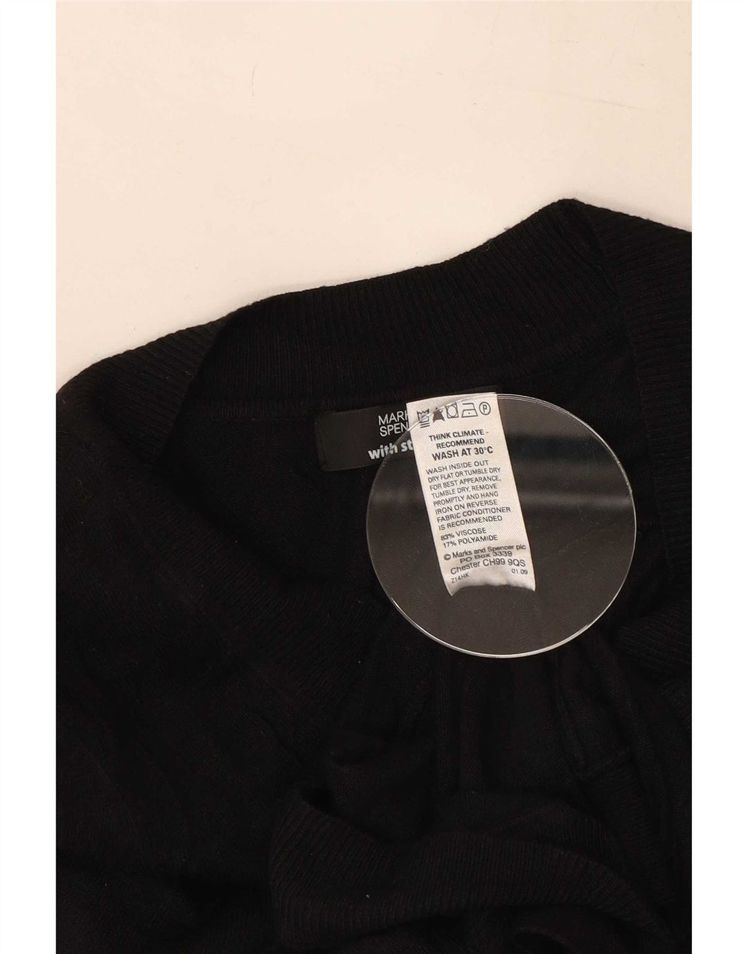 Marks & Spencer Damen Crop Cardigan Pullover UK 14 Medium Schwarz