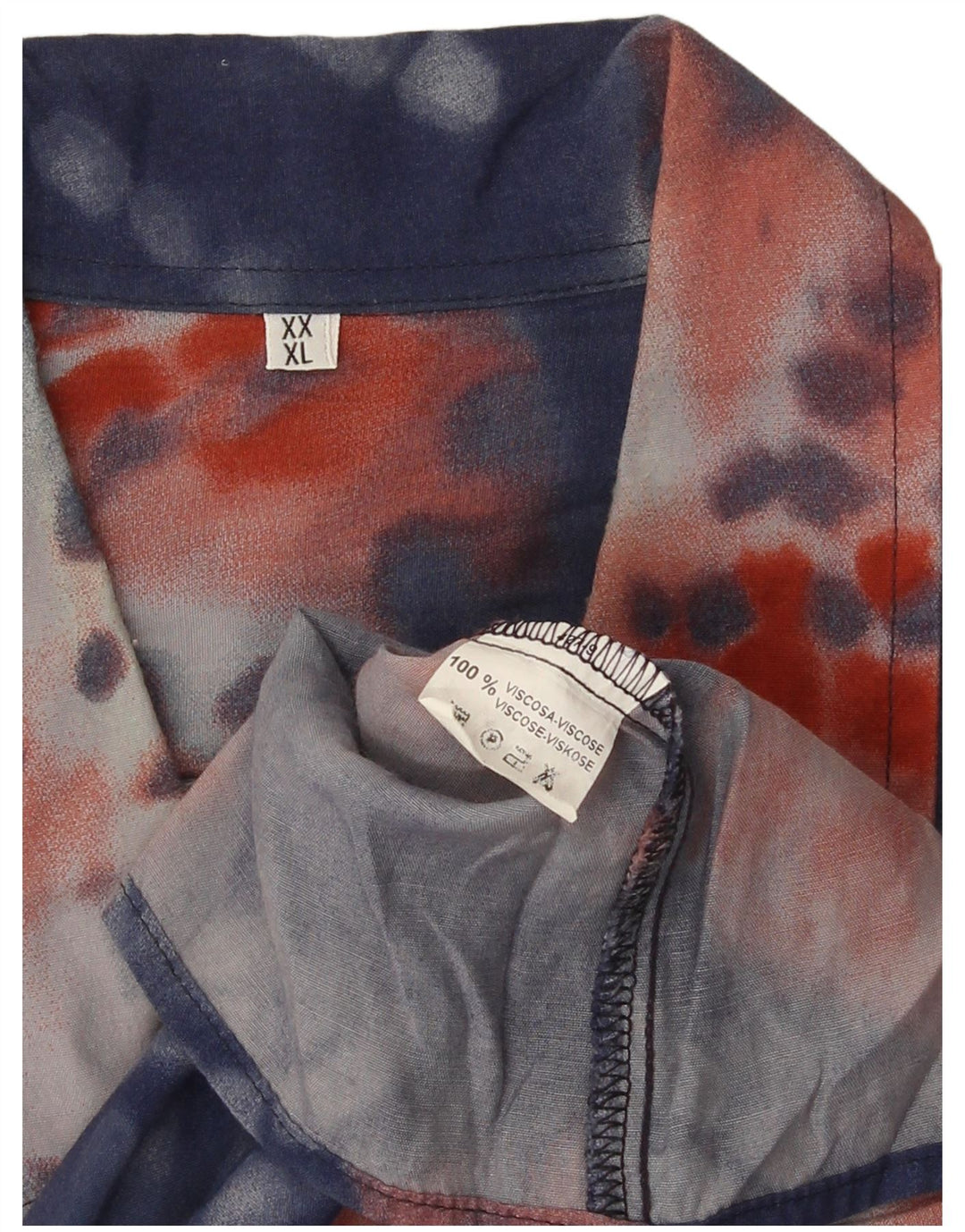 Vintage Herren Kurzarmshirt XL Blau Tie Dye