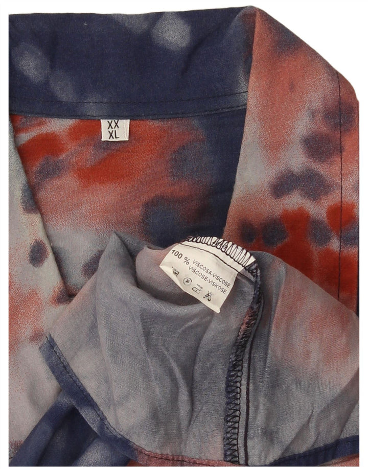 Vintage Herren Kurzarmshirt XL Blau Tie Dye
