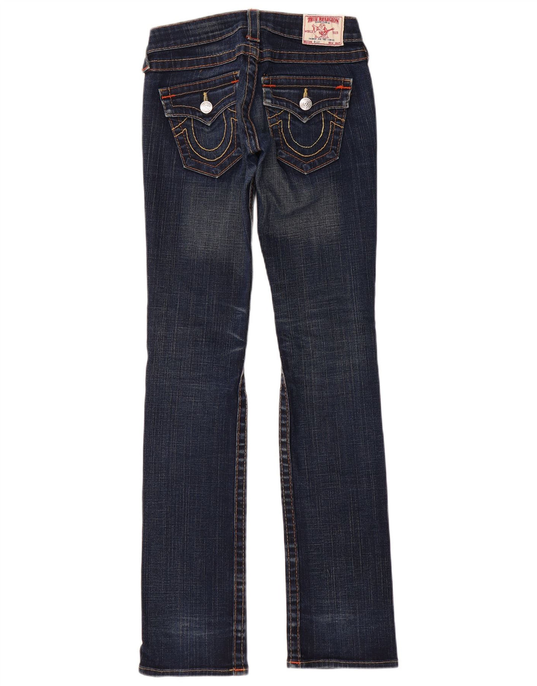True Religion Damen Slim Bootcut Jeans W24 L33 Blaue Baumwolle