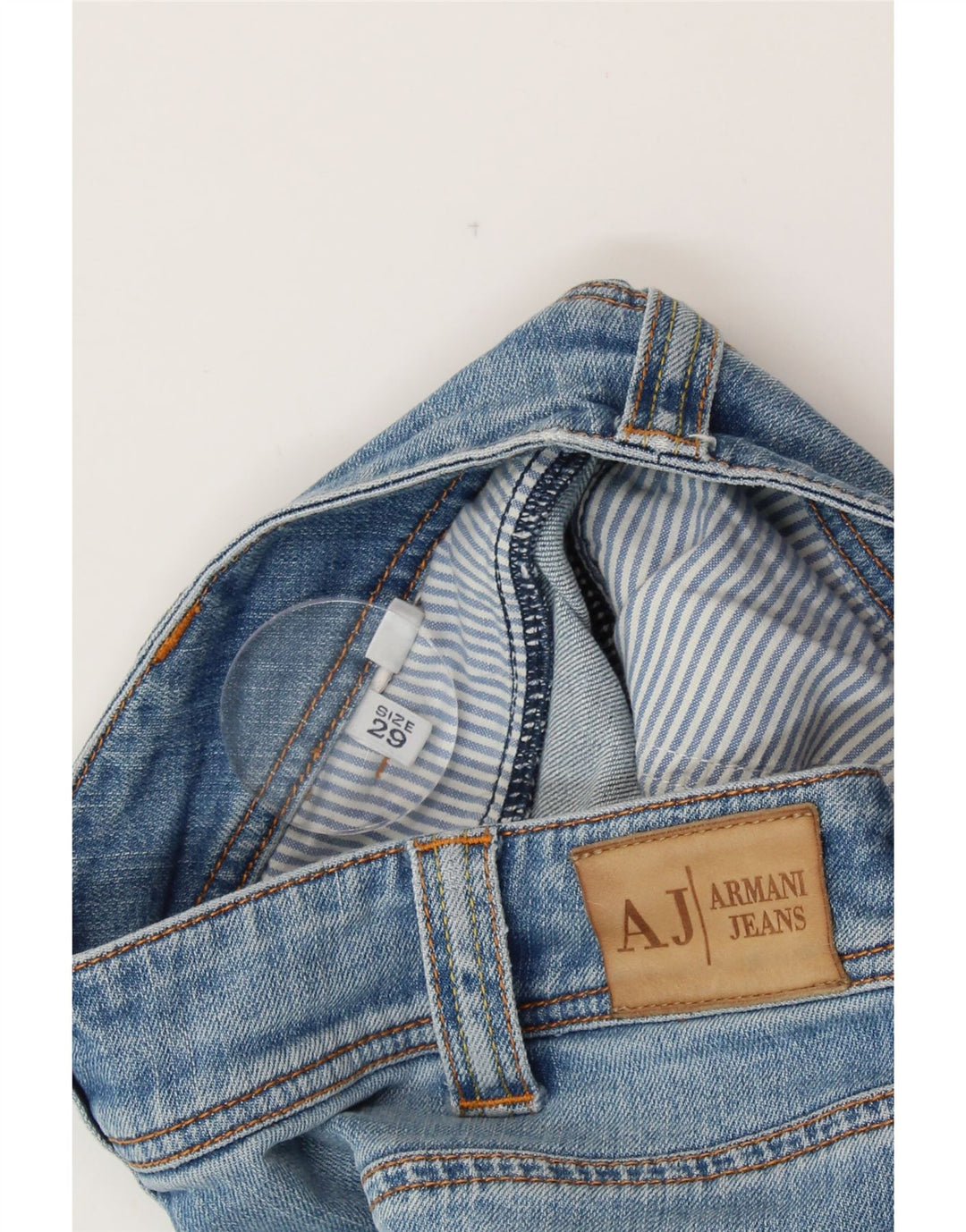 ARMANI Damen Straight Jeans W29 L30 Blau