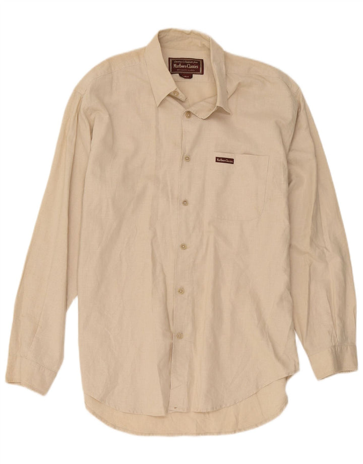 Marlboro Classics Herrenhemd Large Beige Leinen