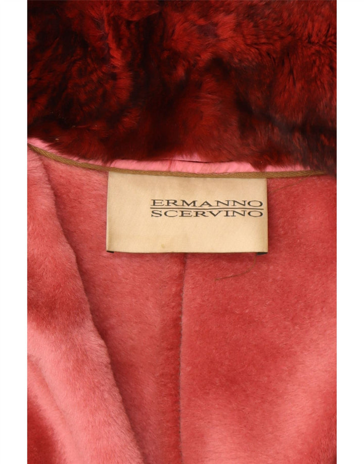 ERMANNO SCERVINO Damen Lederjacke IT 42 Mittelbraunes Leder