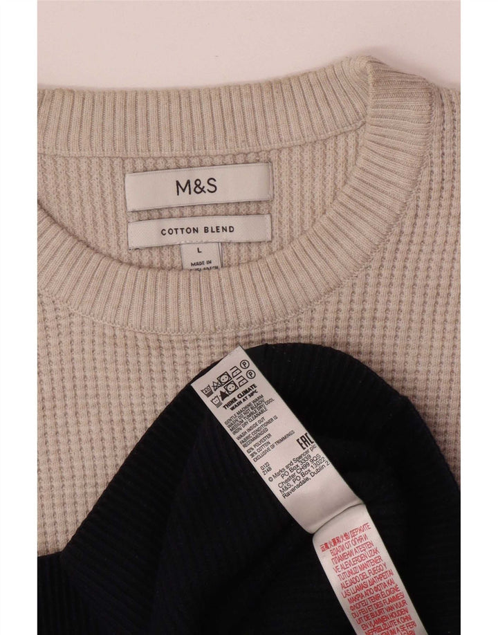 Marks & Spencer Herren-Pullover mit Rundhalsausschnitt, Größe L, mehrfarbig