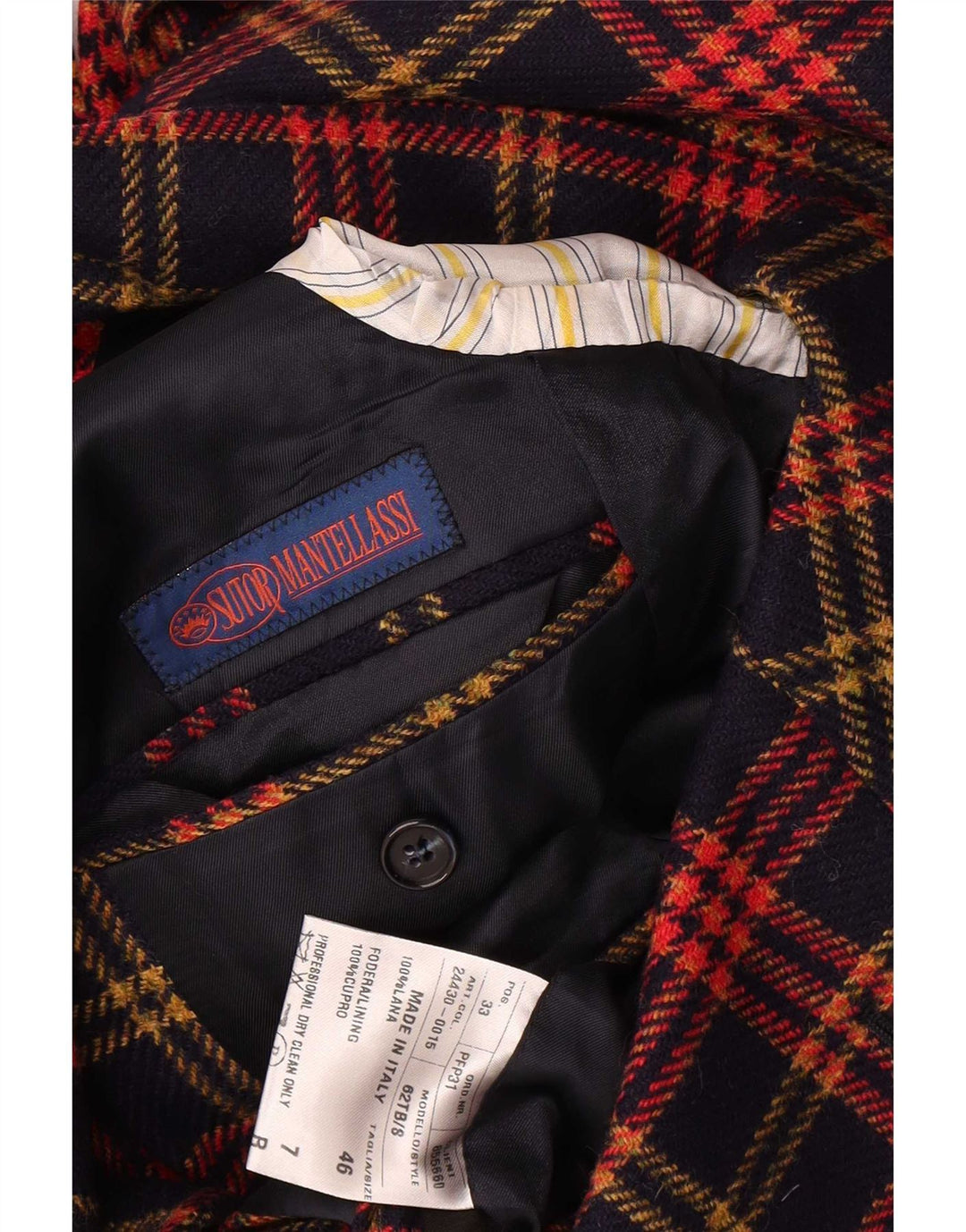 Sutor Mantellassi Herren 3-Knopf-Blazerjacke IT 46 Small Navy Blue Check