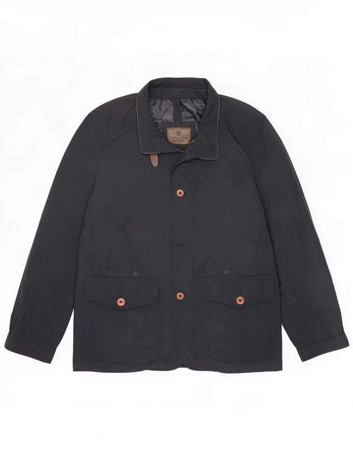 Massimo Dutti Herren Utility Jacke UK 40 Large Marineblau Polyester