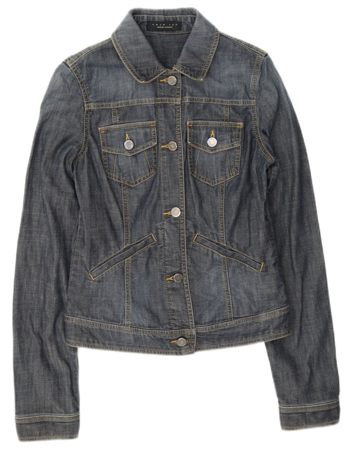 Simona Barbieri Damen Twin-Set Jeansjacke UK 10 Small Blau Baumwolle