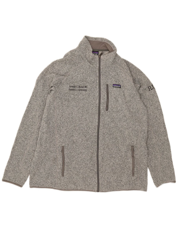 Patagonia Herren-Trainingsanzugoberteil mit Grafik, 2XL, grau geflecktes Polyester