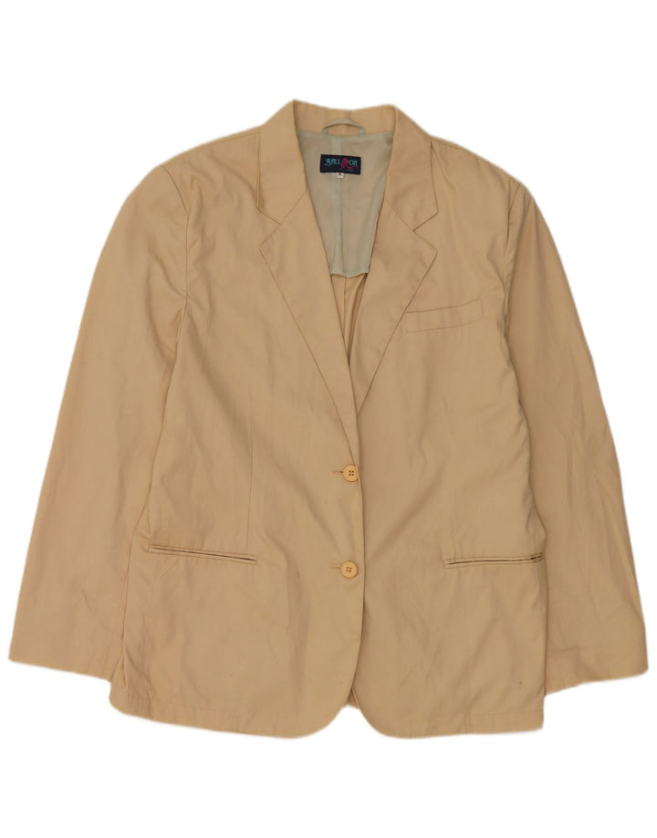 Balloon Damen 2-Knopf-Blazerjacke UK 18 XL Beige Baumwolle