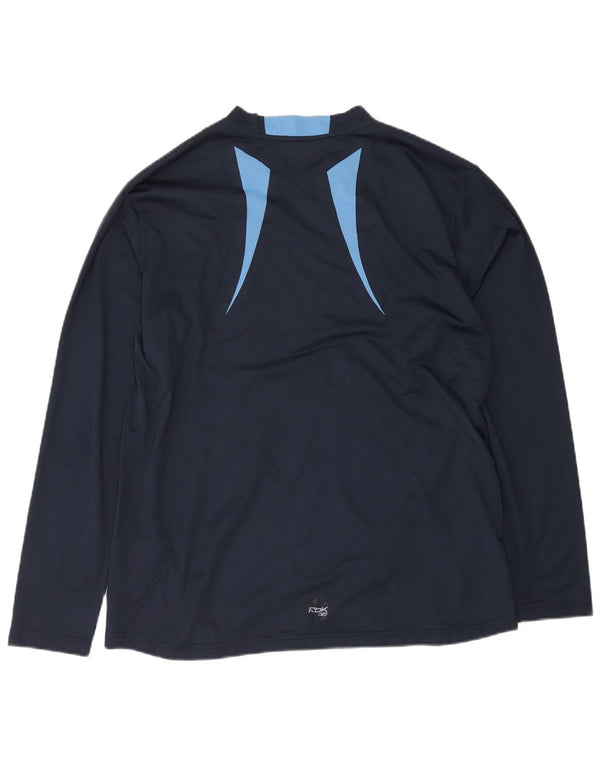 Reebok Herren Top Langarm XL Marineblau Colourblock Polyester