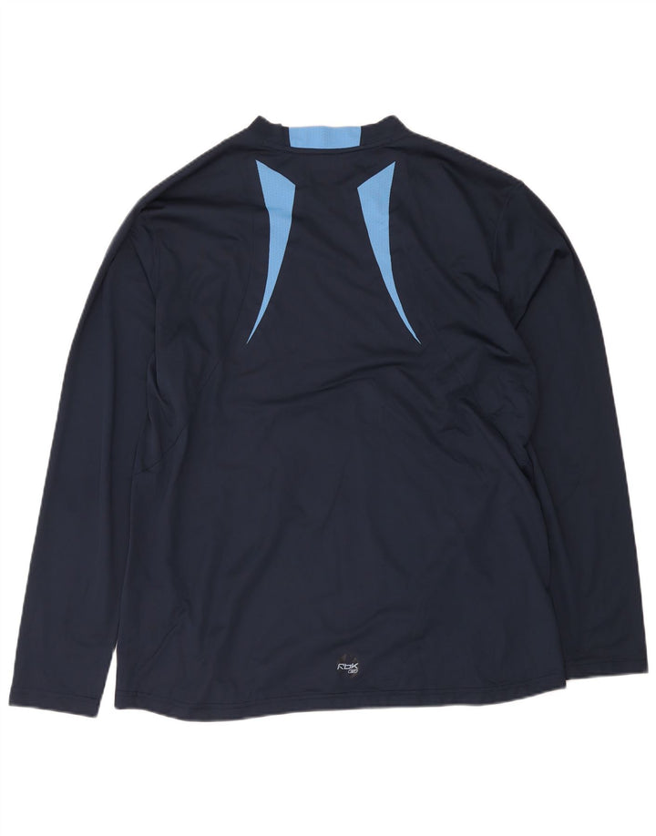 Reebok Herren Top Langarm XL Marineblau Colourblock Polyester