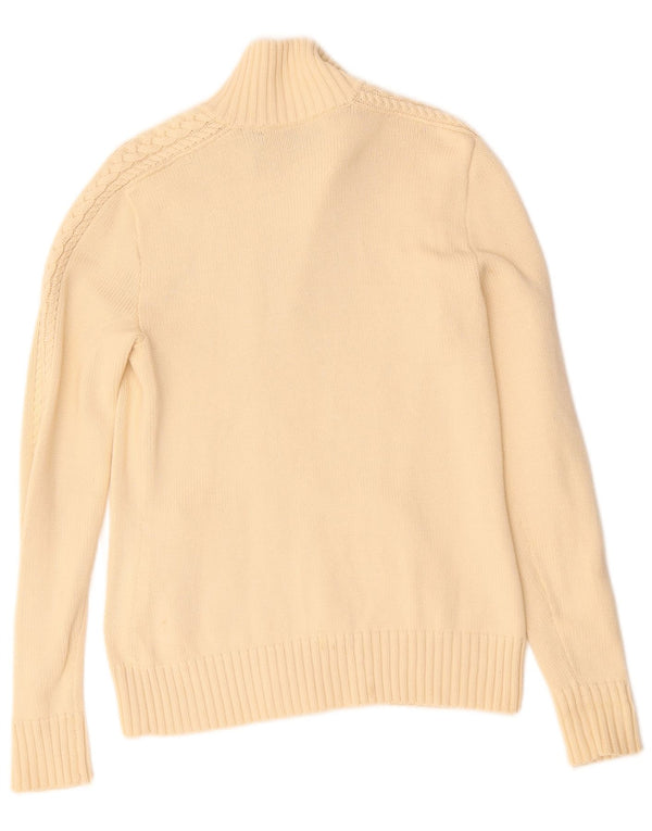 RALPH LAUREN Damen-Cardigan-Pullover UK 10 Small Beige Baumwolle