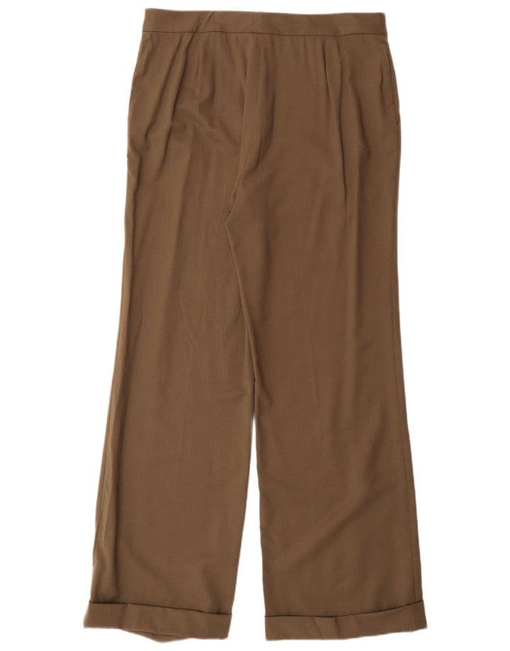 Ralph Lauren Damen Flare Anzughose US 10 Large W32 L32 Khaki Wolle