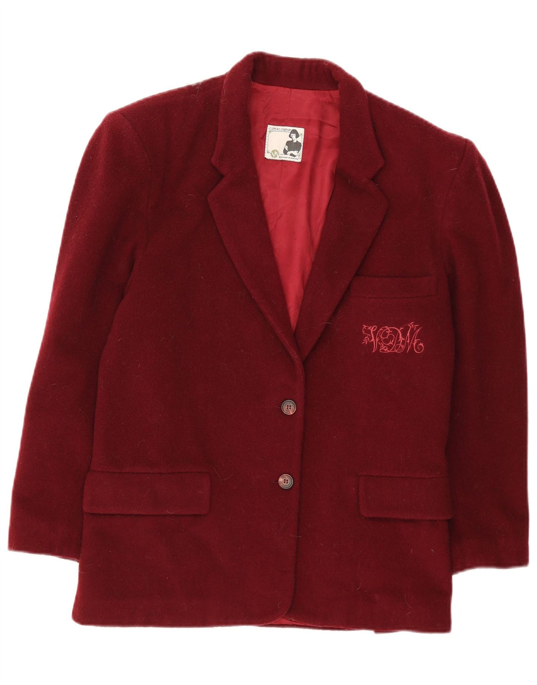Duca Visconti Di Modrone Damen Blazer Jacke UK 14 Medium Burgund