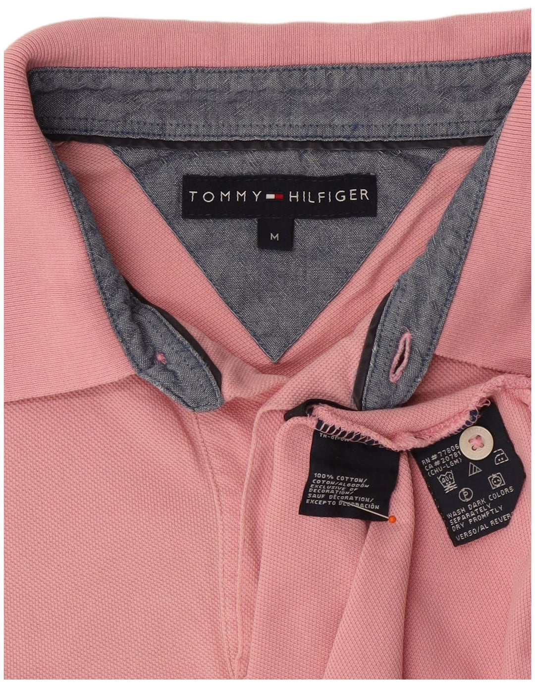 TOMMY HILFIGER Herren Poloshirt Mittelrosa Baumwolle