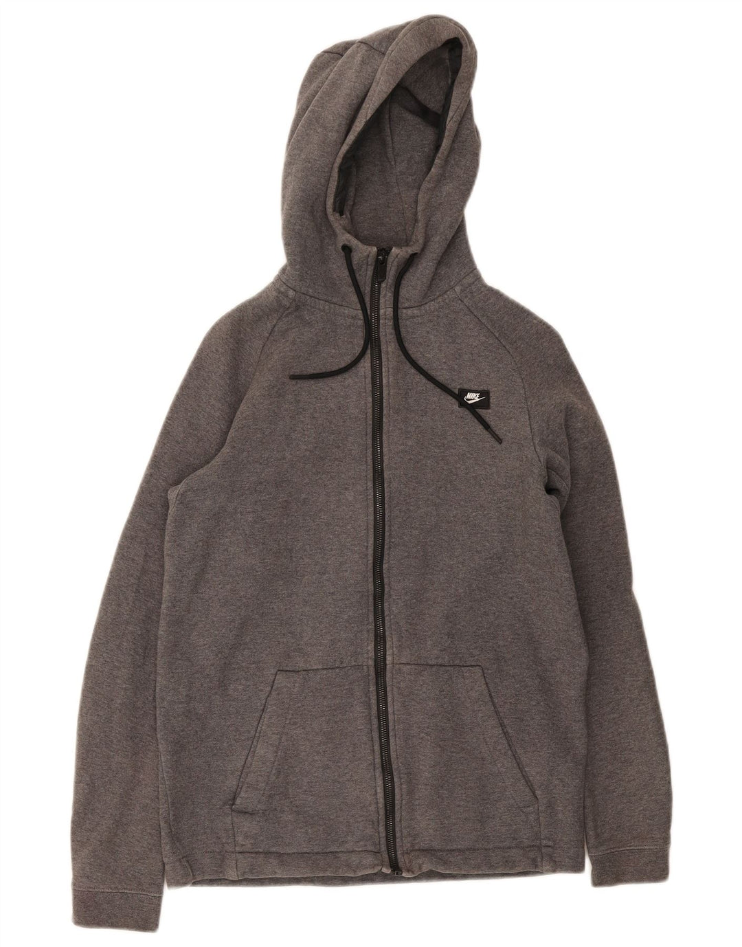 Nike Herren-Kapuzenpullover mit Reißverschluss, klein, graue Baumwolle