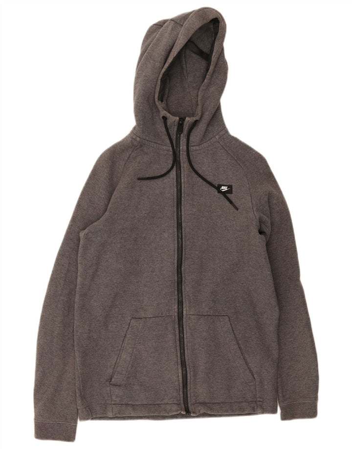 Nike Herren-Kapuzenpullover mit Reißverschluss, klein, graue Baumwolle