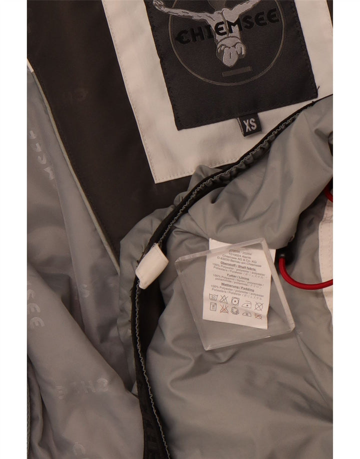 CHIEMSEE Damen-Windbreakerjacke mit Kapuze, UK 6, XS, Weiß, Farbblock