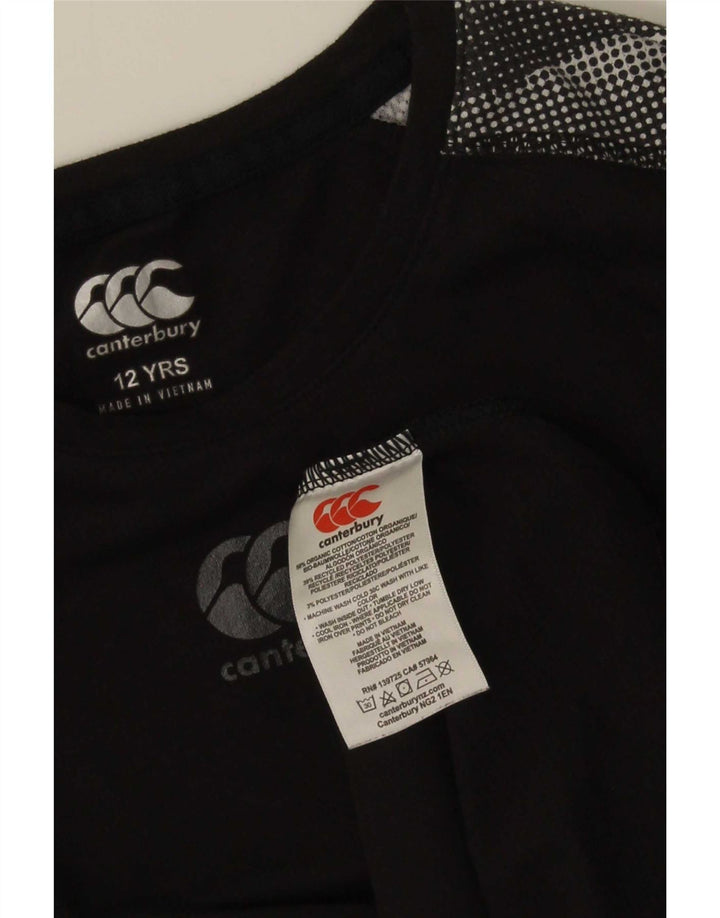 Canterbury Jungen-Oberteil mit normaler Passform, langärmlig, 11–12 Jahre, schwarzes Batikmuster
