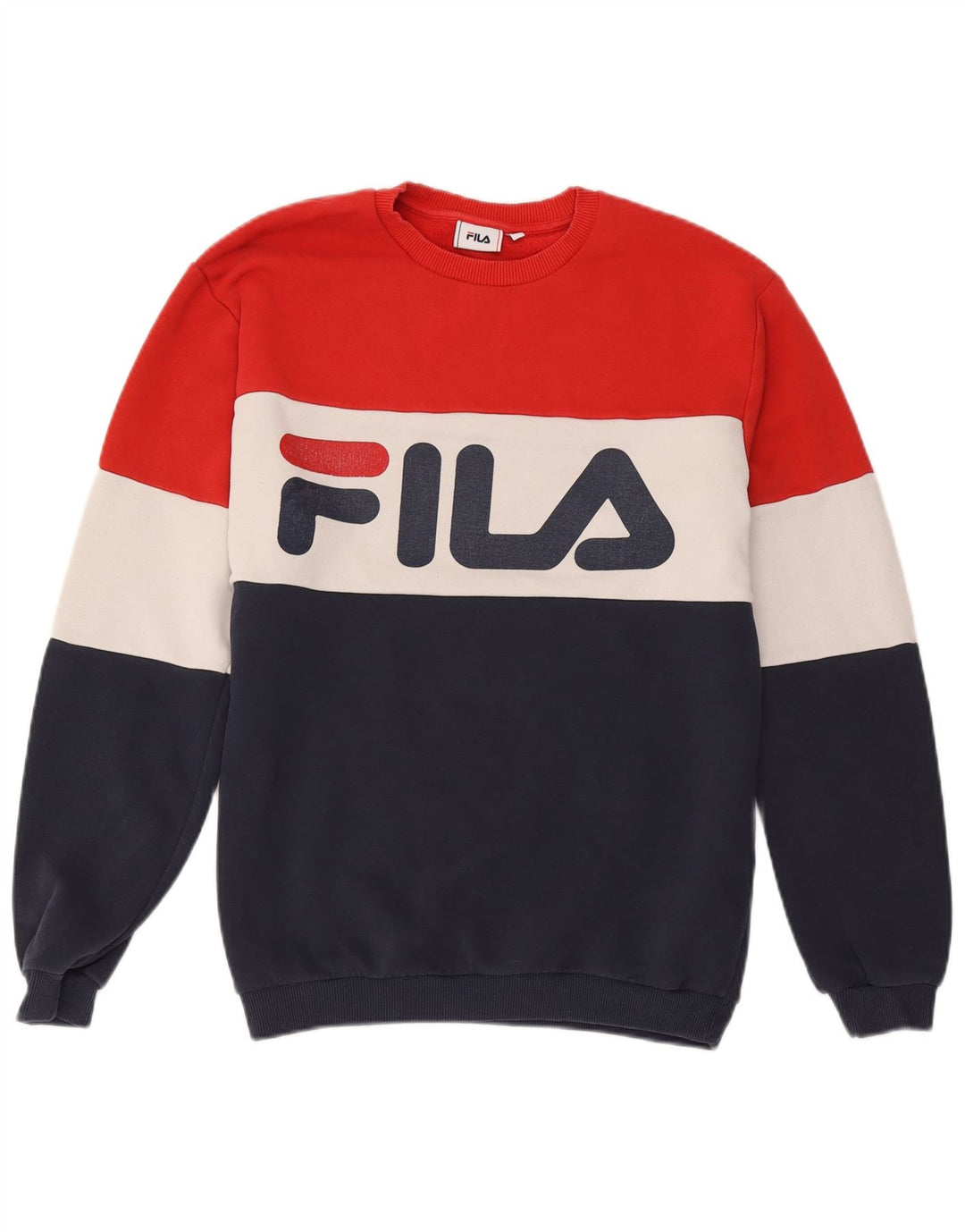 Fila Herren-Sweatshirt mit Grafik, mittelgroß, mehrfarbig, Colourblock-Baumwolle