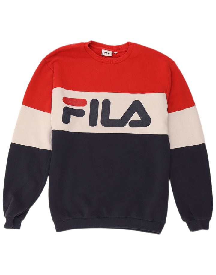 Fila Herren-Sweatshirt mit Grafik, mittelgroß, mehrfarbig, Colourblock-Baumwolle