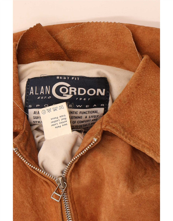 Alan Gordon Damen Wildleder Bomberjacke UK 14 Large Beige Leder