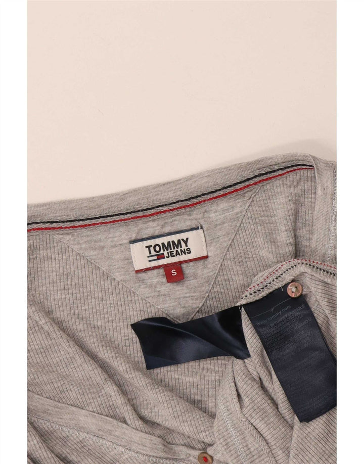 Tommy Hilfiger Damen Top Langarm UK 8 Small Graue Viskose