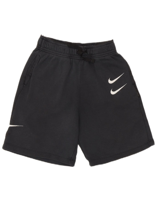Nike Jungen Sportshorts mit Swoosh-Grafik, 12–13 Jahre, groß, marineblaue Baumwolle