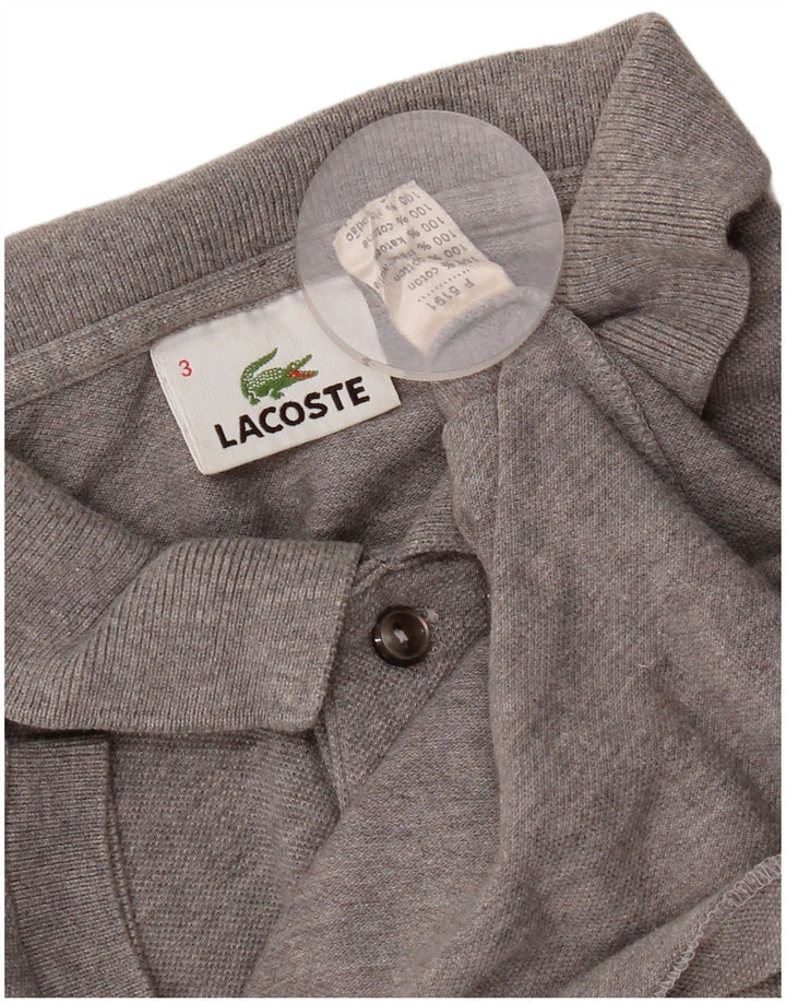 Lacoste Herren-Poloshirt, Größe 3, klein, graue Baumwolle
