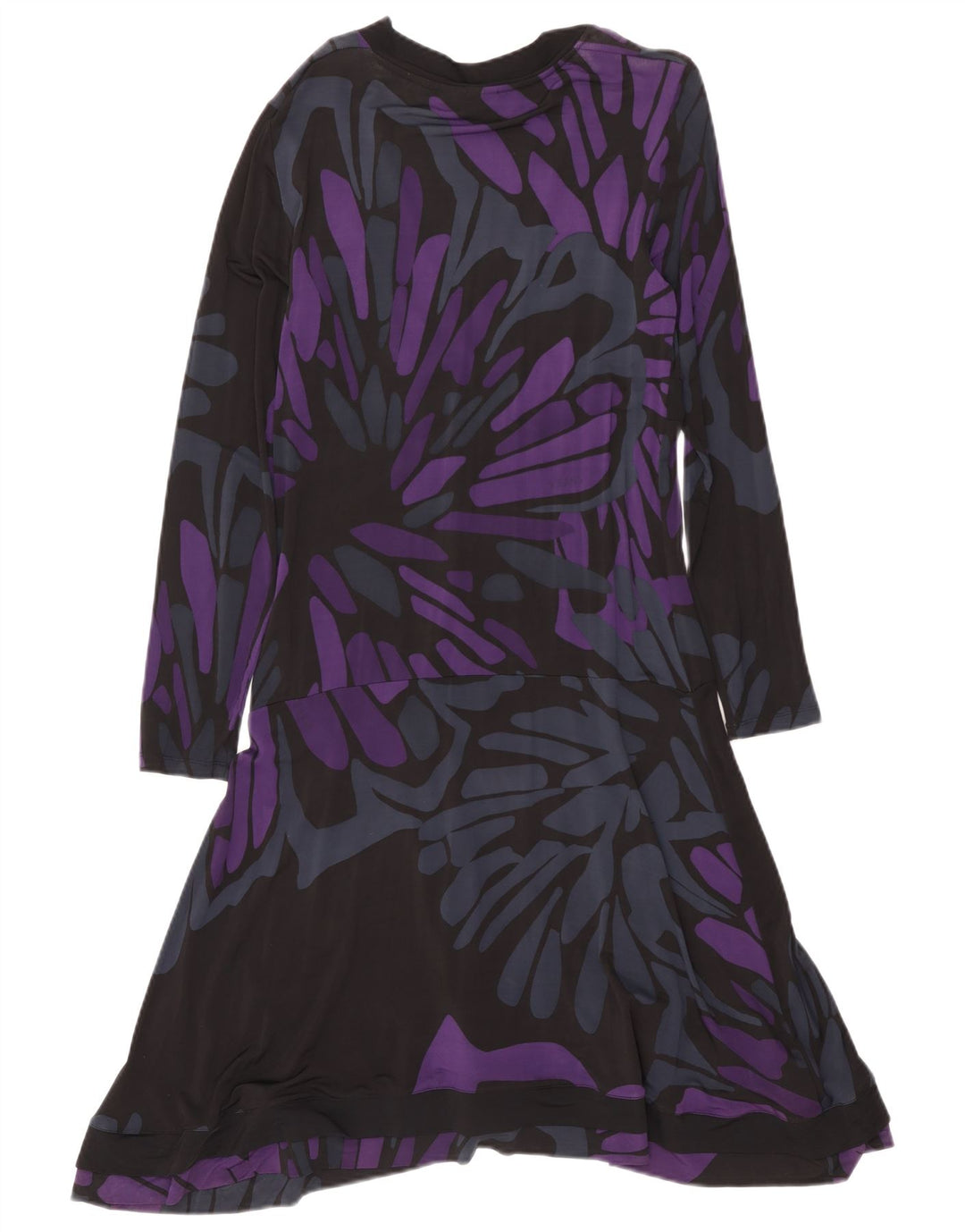 Trussardi Damen-Kleid mit abstraktem Muster, gestuft, IT 46, Größe L, Lila