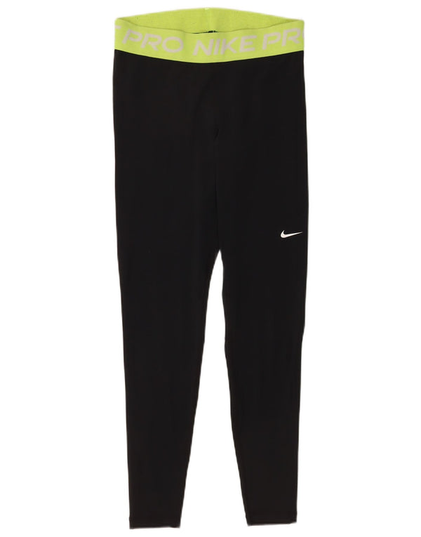 Nike Damen Dri Fit Leggings UK 12 Medium Schwarz