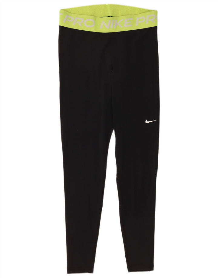 Nike Damen Dri Fit Leggings UK 12 Medium Schwarz