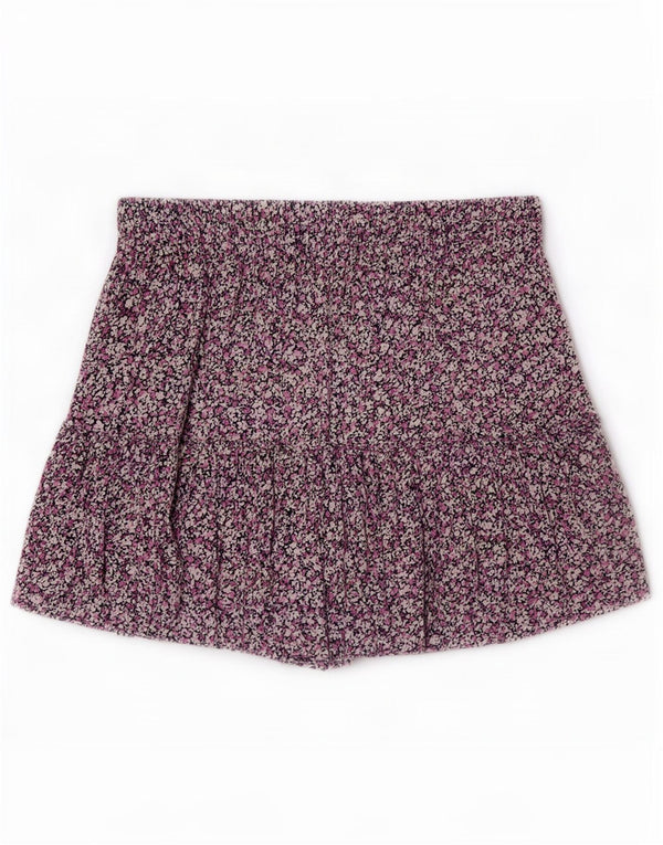 Zara Damen Casual Shorts Small W26 Lila Blumen
