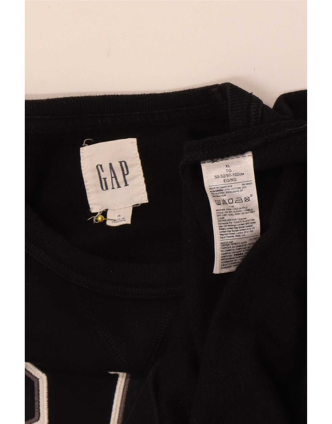 Gap Herren Grafik-Sweatshirt-Pullover XL aus schwarzer Baumwolle