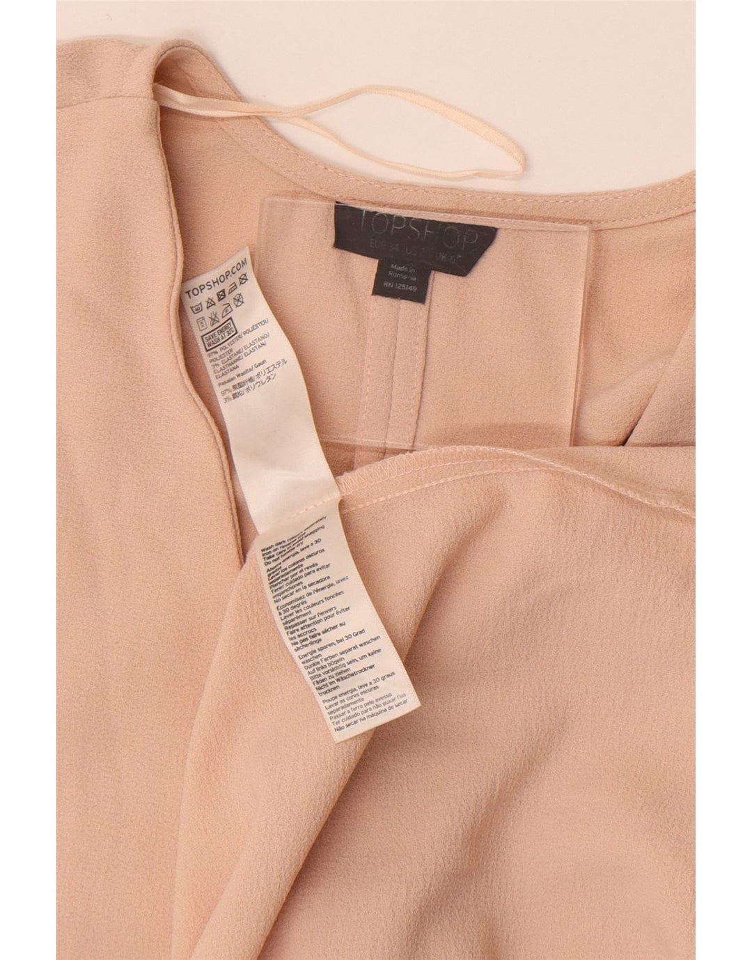Topshop Damen Fledermaus-Wickelkleid UK 6 XS Beige Polyester