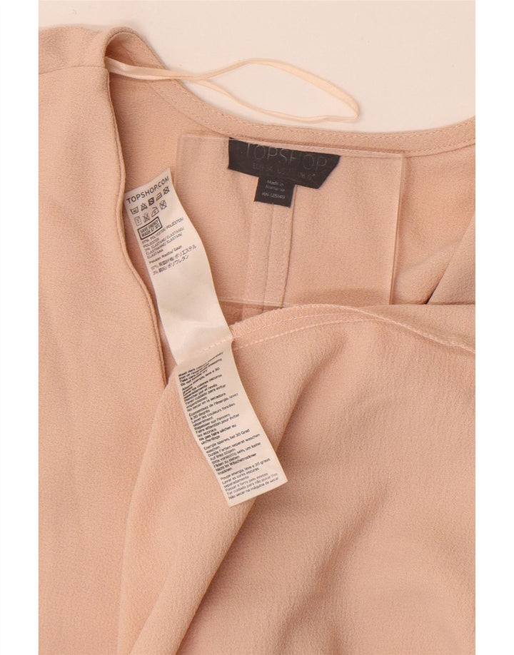 Topshop Damen Fledermaus-Wickelkleid UK 6 XS Beige Polyester