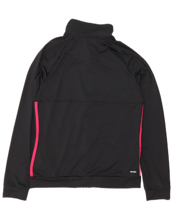 Adidas Damen Climalite Übergroße Trainingsanzug-Oberjacke UK 8/10 Small Schwarz