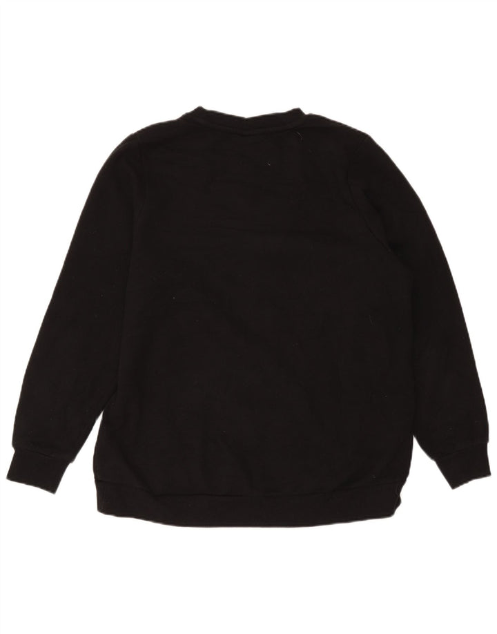 Fila Damen Sweatshirt Pullover UK 14 Große schwarze Baumwolle