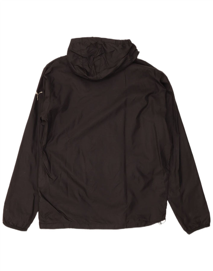Puma Herren-Regenjacke mit Kapuze, UK 40, großes schwarzes Nylon