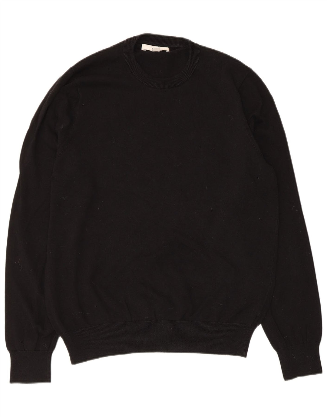 Marks & Spencer Herren-Pullover mit Rundhalsausschnitt, mittelschwarz, Baumwolle