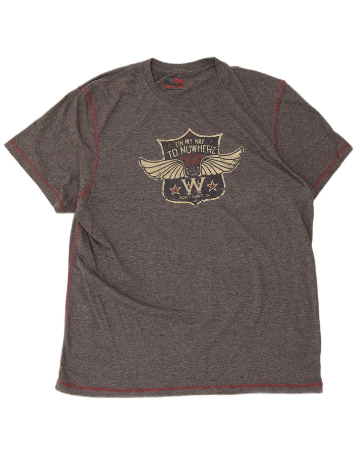 Wrangler Herren-T-Shirt mit Grafik, XL, grau, Polyester
