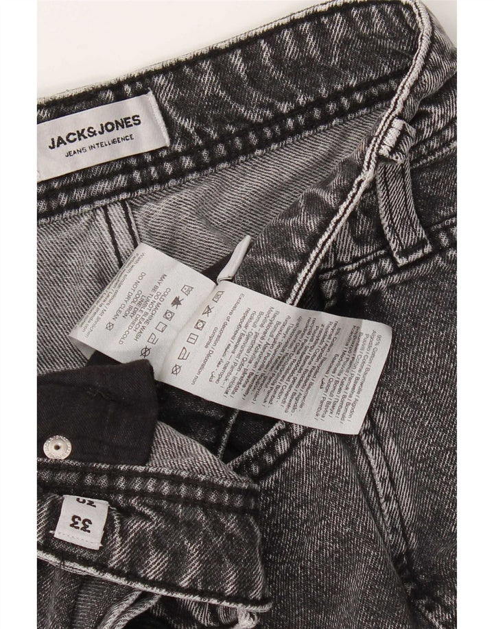 Jack & Jones Herren Tapered Jeans W33 L30 Graue Baumwolle